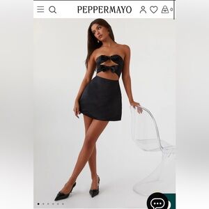 Girl crush bow mini dress- black- peppermayo